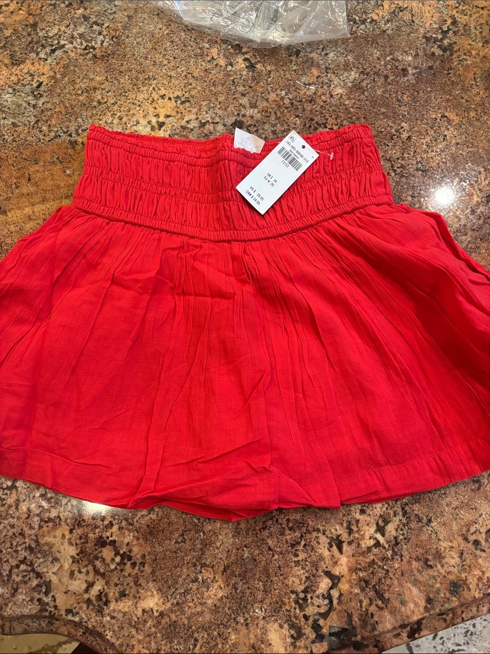 abercrombie kids Red Smocked-Waist Skirt